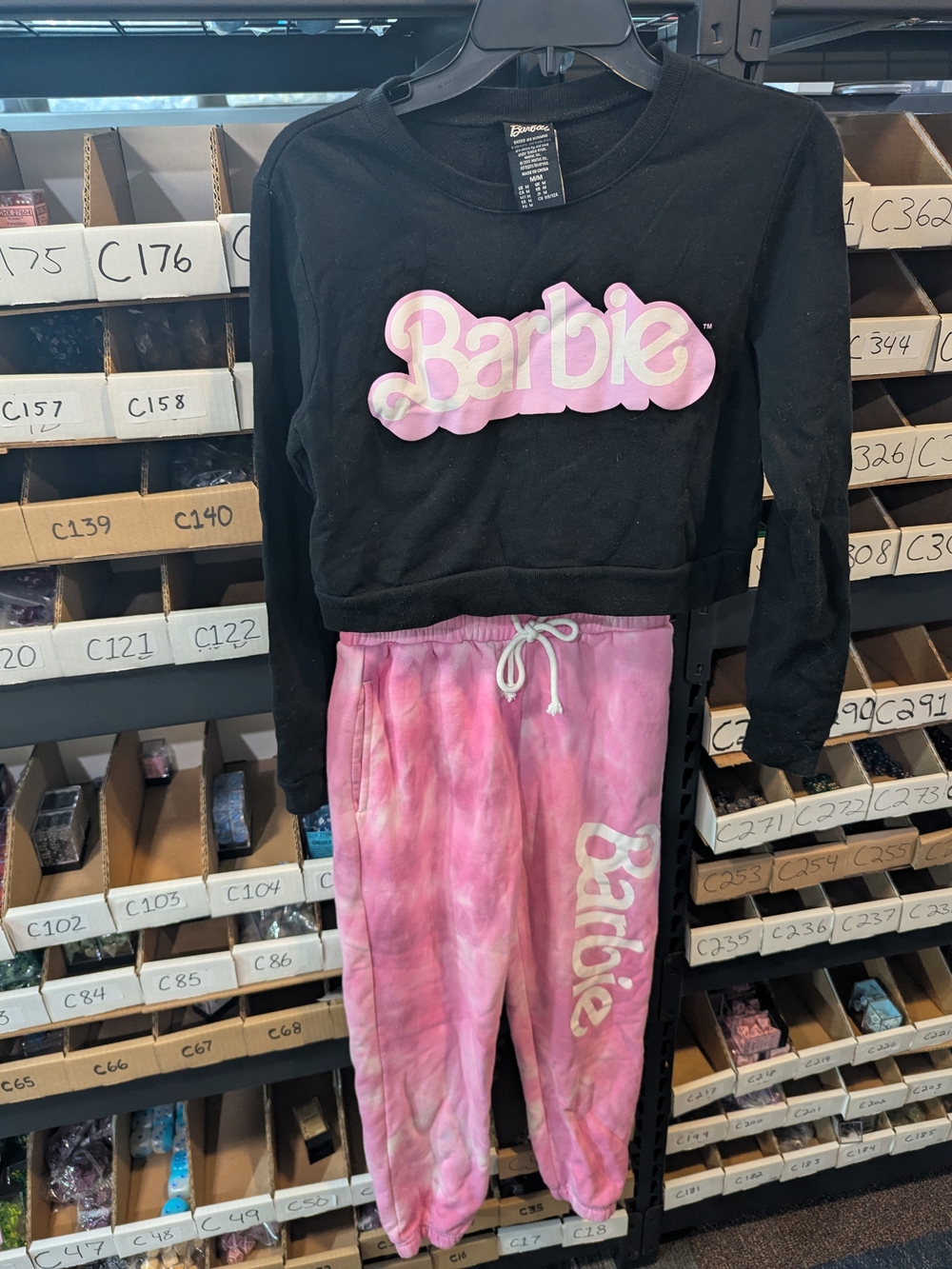 Barbie Women's Pink Tie-Dye Jogger Bottoms | M Top / XS Pant
